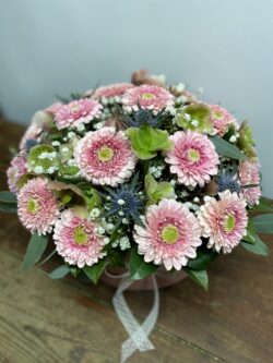 Óriás virágdoboz gerberákkal